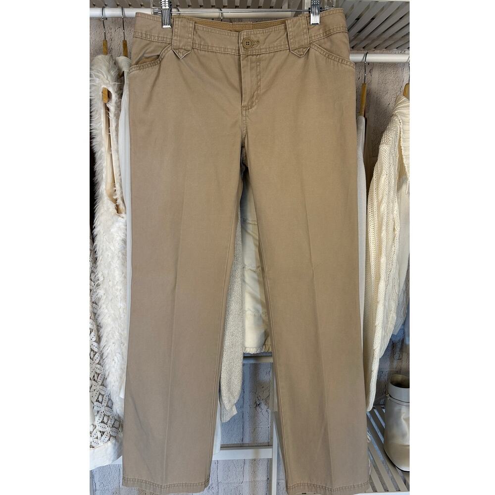 Gap Women's Sz 8R 100% Cotton Straight Leg Utility Flap Pocket Khaki Pants #0403